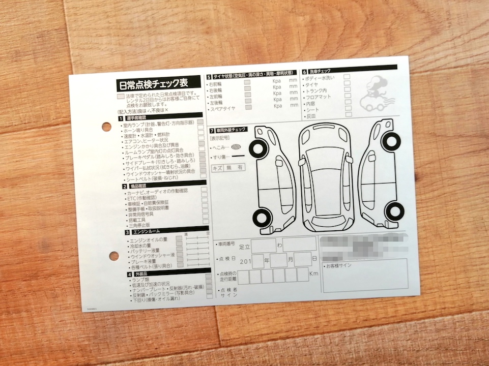 チェック内容がわかりやすい点検表をご紹介